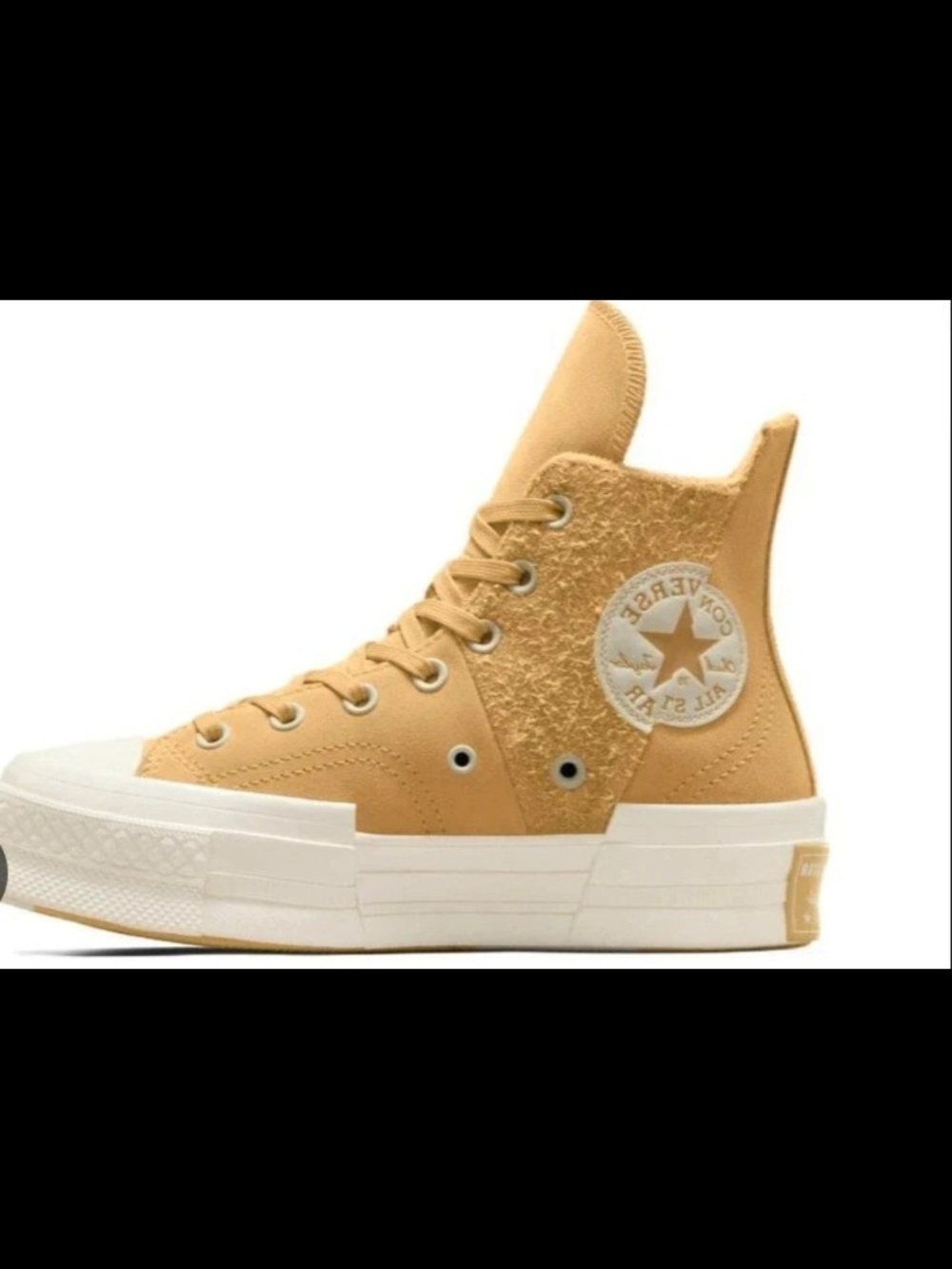 Converse all star  Women’s Platform High Top Sneakers in Mustard suede